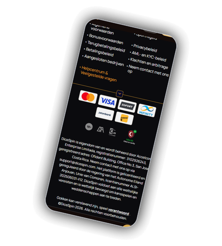 Betaalmethoden en valuta bij DiceSpin Casino